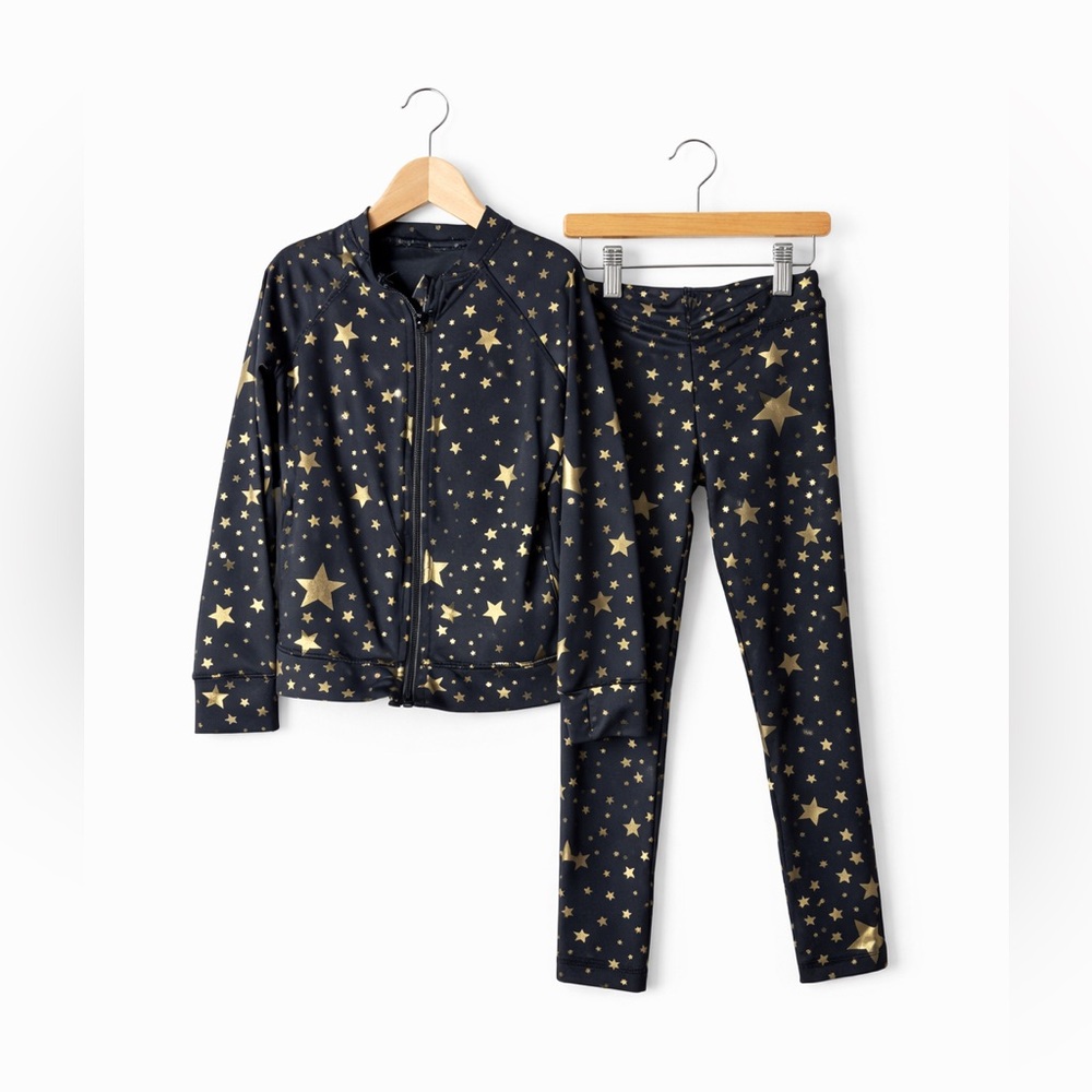 Black & Gold Star Kids Track Set. Size 6. Great Condition. Ideology Athleisure